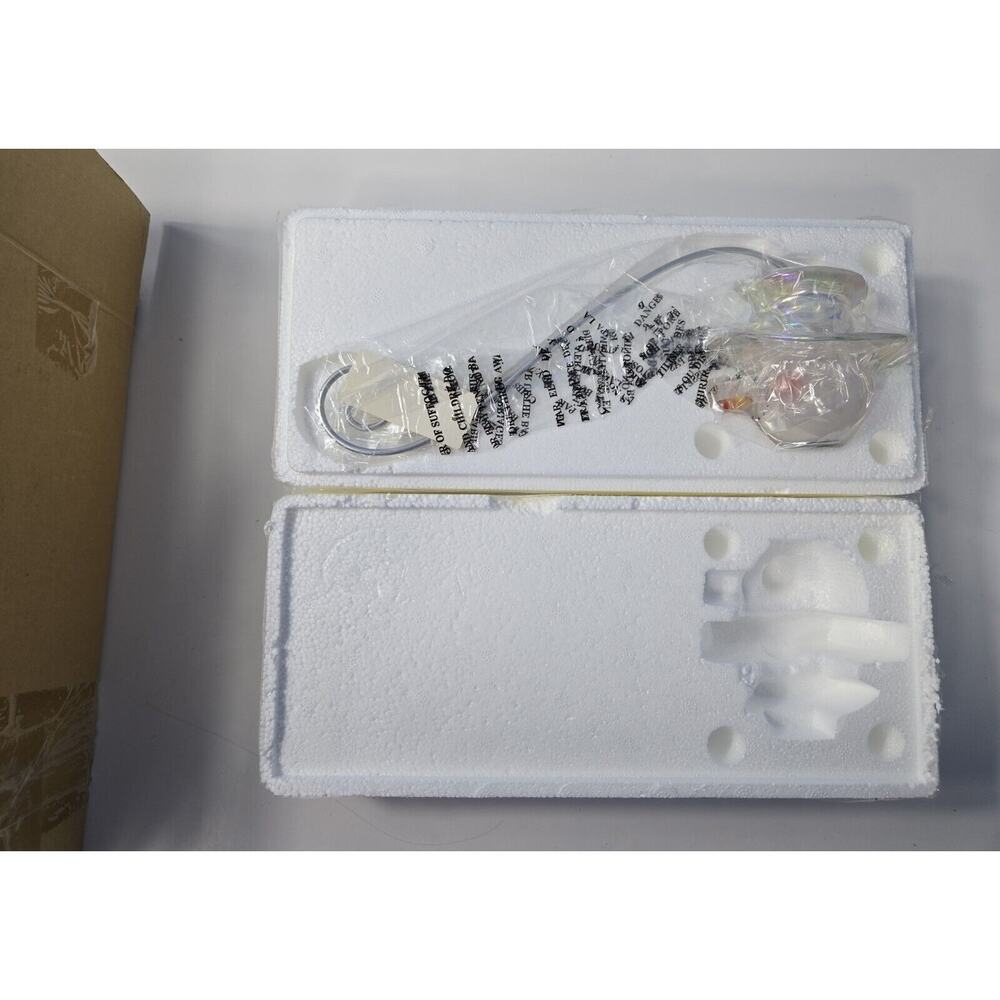 VNTG Home Interiors Candle Snuffer Clear & Frosted Glass Snowman 3" (NIB)